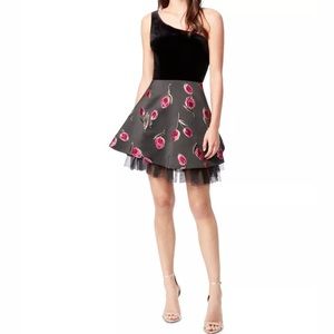 NWT Betsey Johnson Velvet One-Shoulder Dress